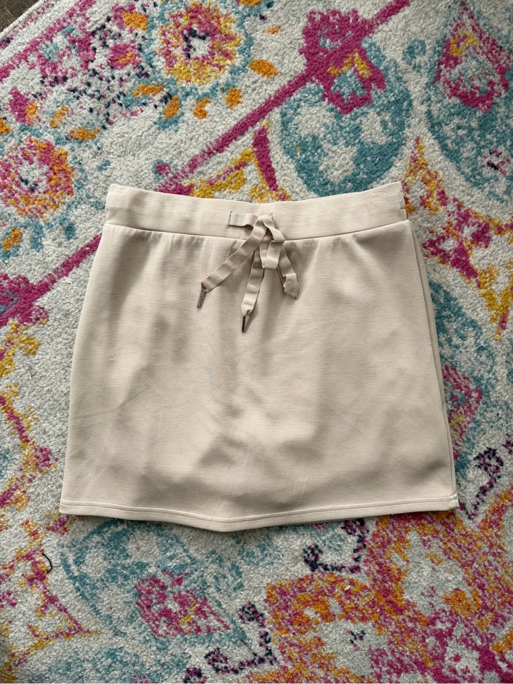 Women's Cream Drawstring Skort - Casual Everyday Style
